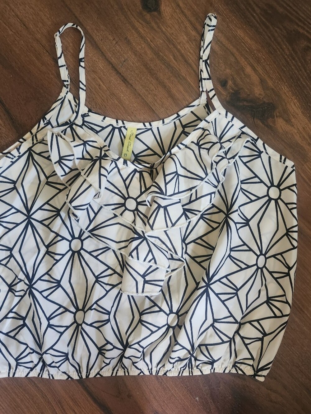 Final Touch Creme Ruffled Cami